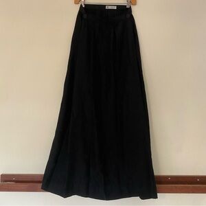 Vintage Lanvin Paris Black Jacquard A-line Maxi Skirt
